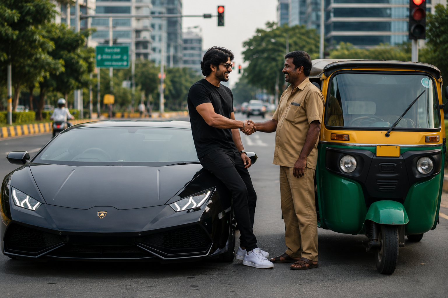 Rakesh KNV hands Lamborghini keys to autorickshaw driver in viral Bengaluru video